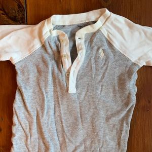 Ralph Lauren footless onesie gray and cream size 3 months